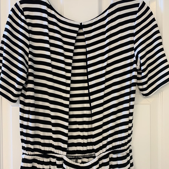 DVF Kendra Striped Open Back Jumpsuit Size 8 - Picture 8 of 9